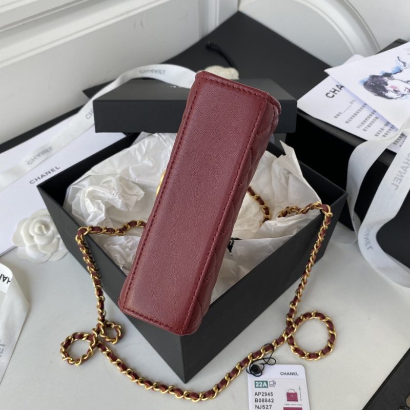 CHL Clutch With Chain Gold Hardware Red For Women, Women’s Handbags, Shoulder Bags 5.7in/14.5cm - Image 2