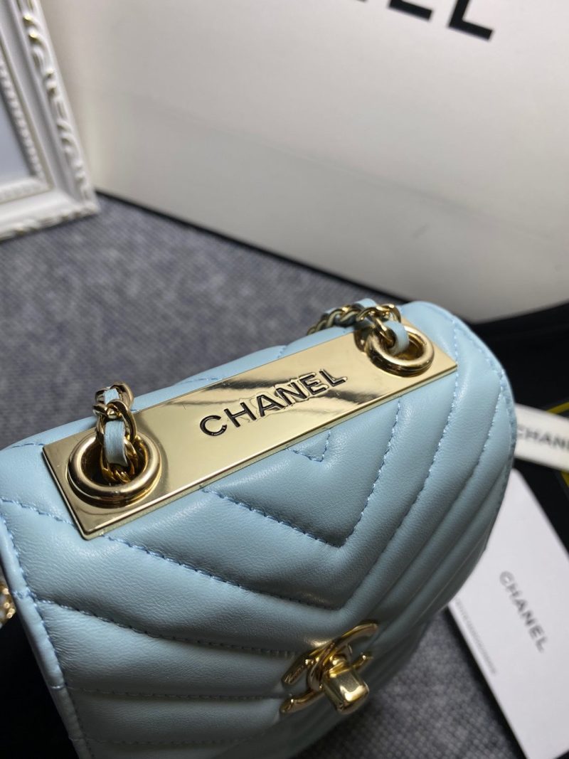 CHL Chevron Trendy CHL Phone Light Blue Bag For Women 18cm/7in - Image 3
