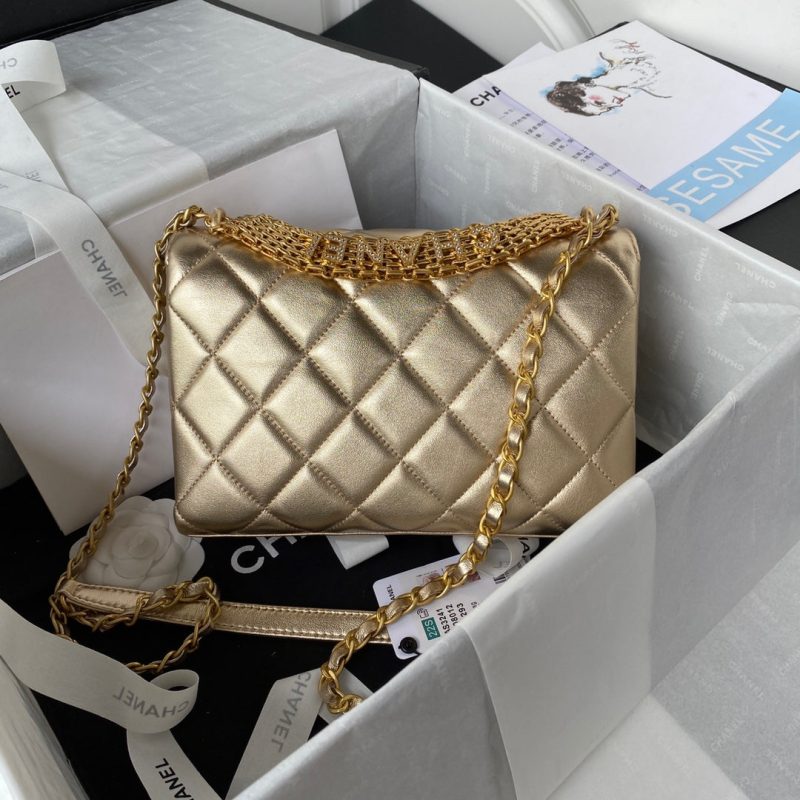 CHLFlap Bag Small Gold Bag For Women 15cm/6in - Image 4