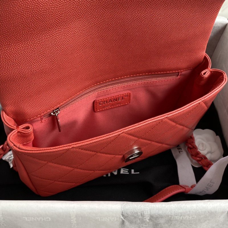 CHLFlap Bag Red Hardware Grained Red For Women, Women’s Handbags, Shoulder Bags 9.4in/24cm AS2303 - Image 4