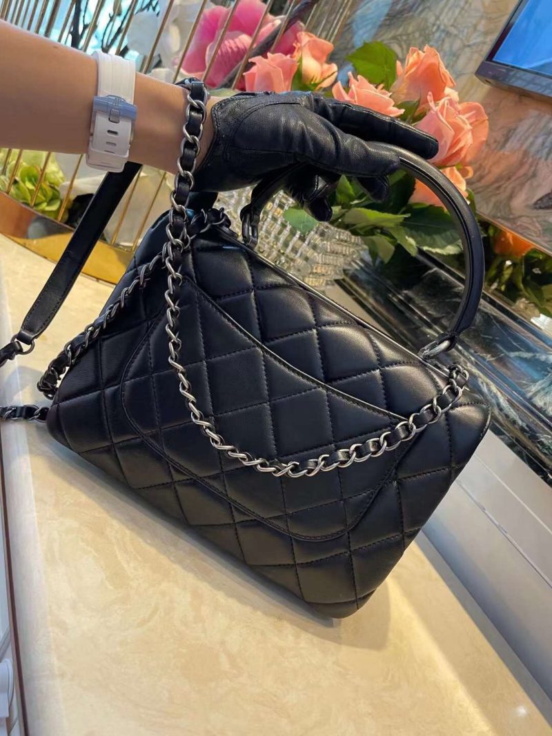 CHL Classic Flap Bag Medal Hardware Black For Women 9.8in/25cm - Image 6
