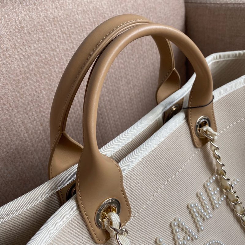 CHL Deauville Tote Tweed Bag Summer Collection White For Women 15.7in/40cm - Image 6