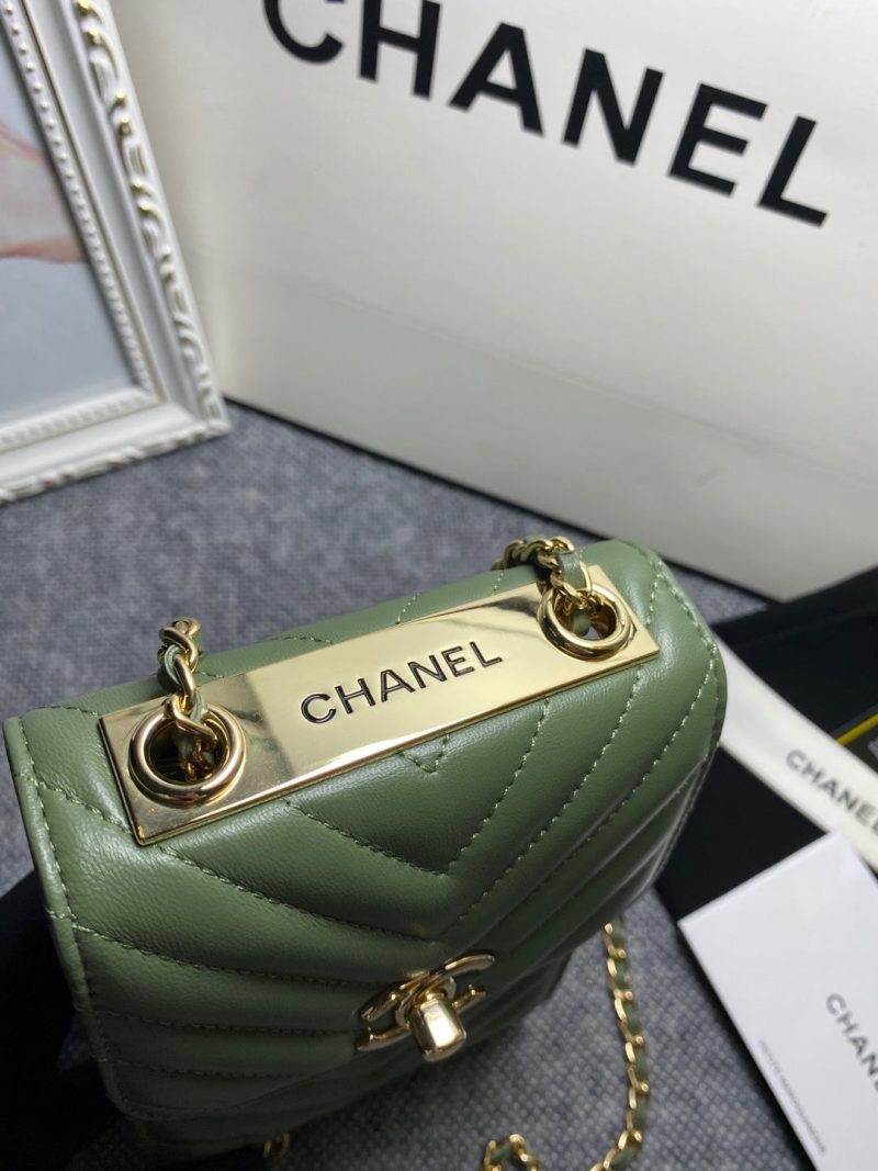 CHL Chevron Trendy CHL Phone Olive Bag For Women 18cm/7in - Image 3