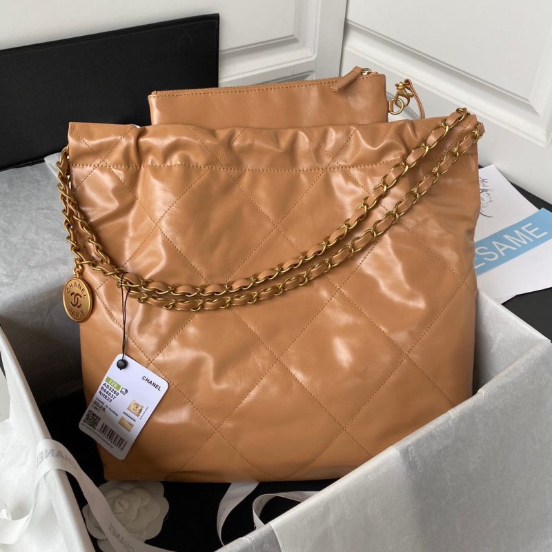 CHL 22 Handbag Gold Hardware Shiny Camel For Women, Women’s Handbags, Shoulder Bags 16.5in/38cm AS3261 B08037 NB356 - Image 9