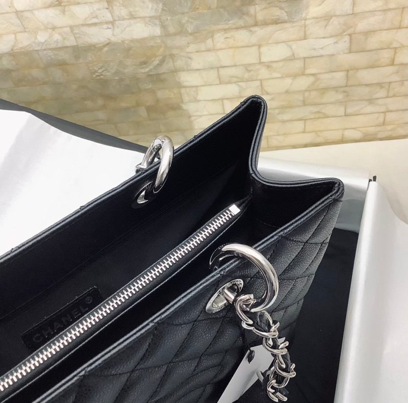 CHL Classic Tote Bag Silver Hardware Black For Women 13.3in/34cm - Image 6