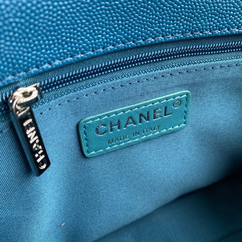 CHLFlap Bag Red Hardware Grained Blue For Women, Women’s Handbags, Shoulder Bags 9.4in/24cm AS2303 - Image 3