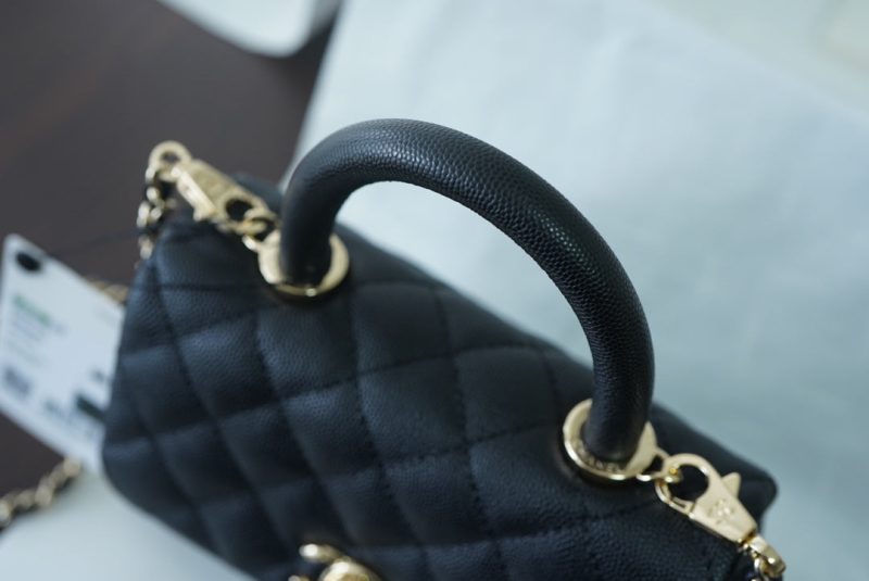CHL Classic Mini Flapbag Top Handle Black For Women 7.5in/19cm - Image 3