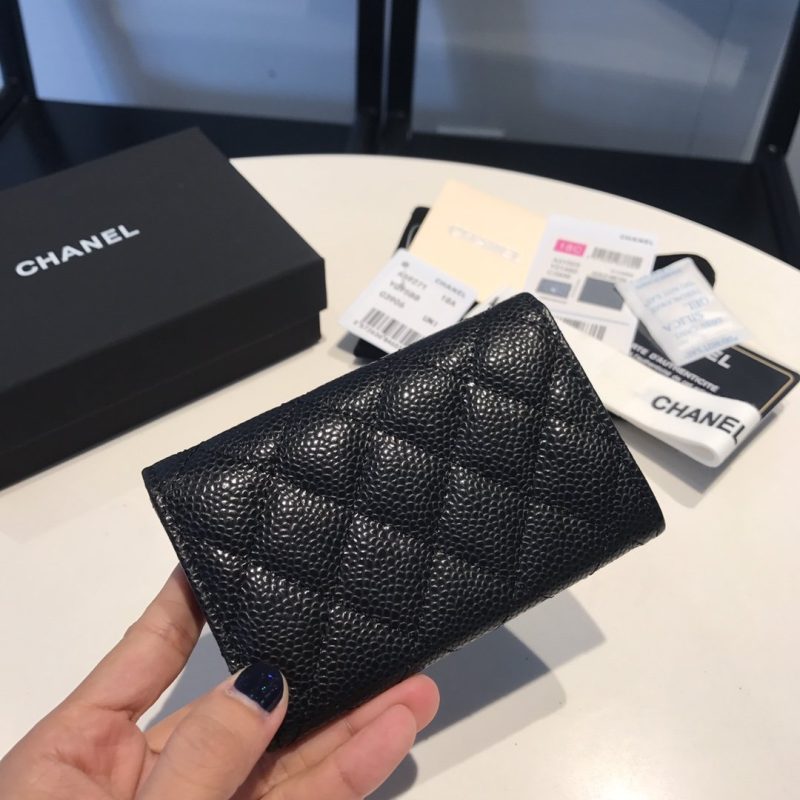 CHL Classic Card Holder Silver Hardware Black For Women, Women’s Wallet 4.5in/11.5cm - Image 3