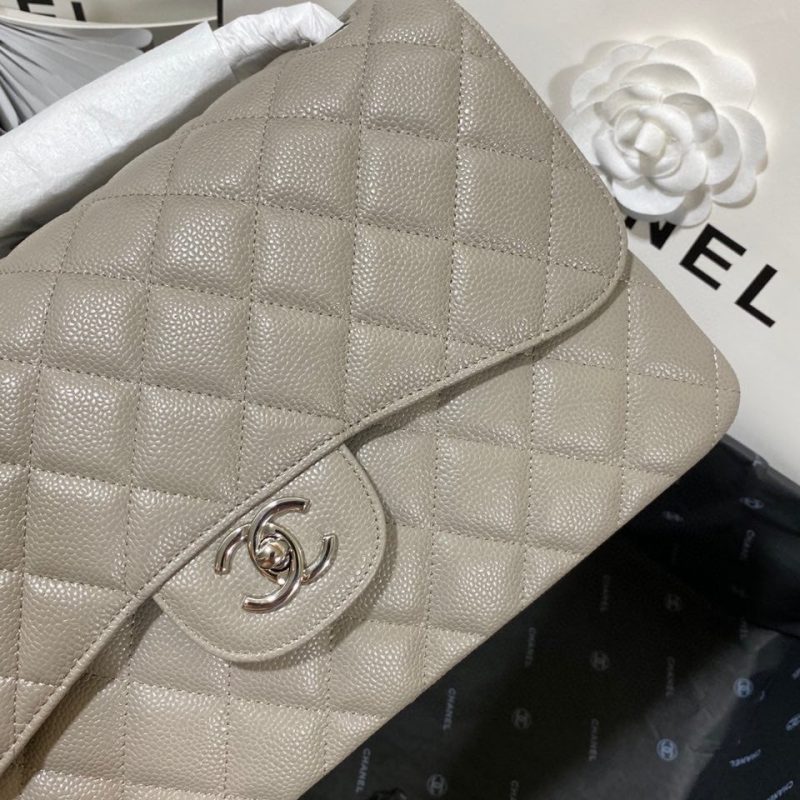 CHLLarge Classic Handbag Silver Hardware Grey For Women, Women’s Handbags, Shoulder Bags 11.8in/30cm - Image 5