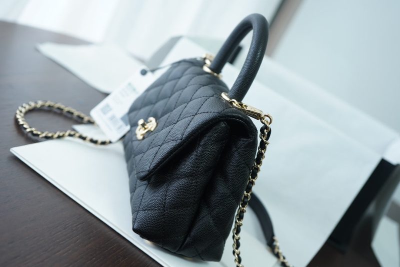 CHL Classic Mini Flapbag Top Handle Black For Women 7.5in/19cm - Image 6