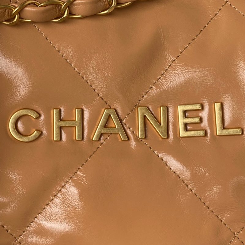 CHL 22 Handbag Gold Hardware Shiny Camel For Women, Women’s Handbags, Shoulder Bags 16.5in/38cm AS3261 B08037 NB356 - Image 6