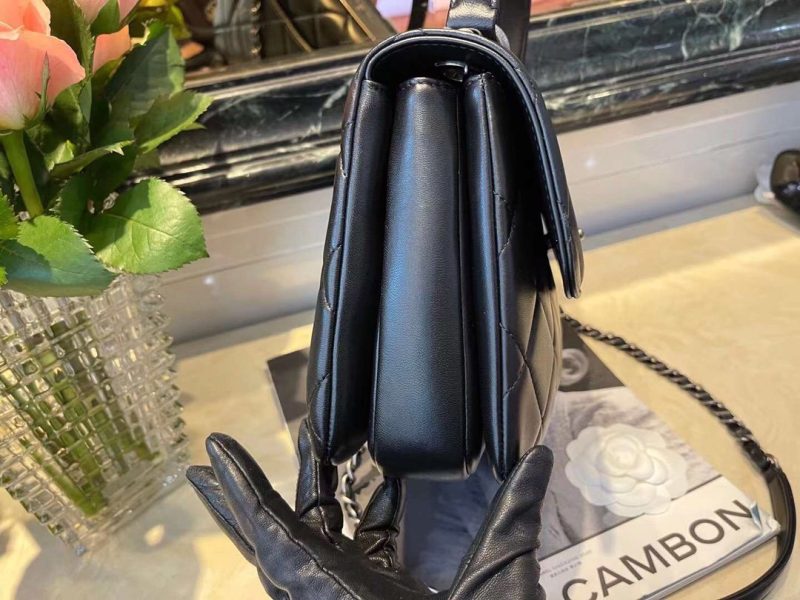 CHL Classic Flap Bag Medal Hardware Black For Women 9.8in/25cm - Image 3