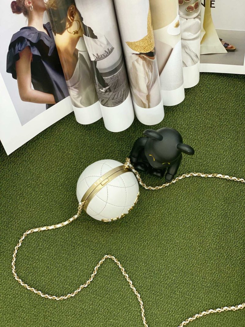 CHL Ball Bag White and Gold Chain Bag For Women 23.5cm/9.25in - Image 8