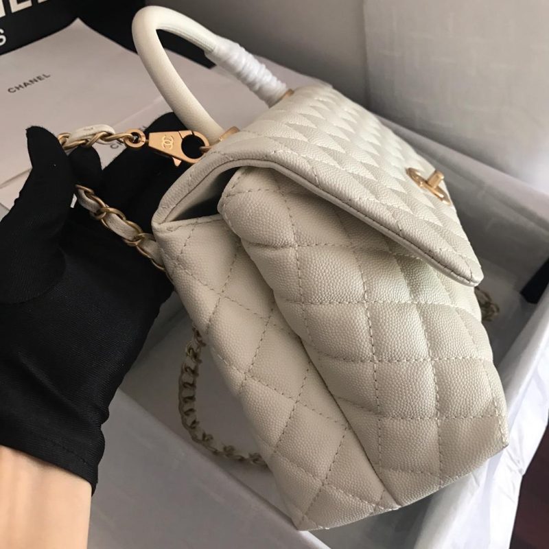 CHL Coco With Top Handle Bag White For Women 11in/28cm - Image 5