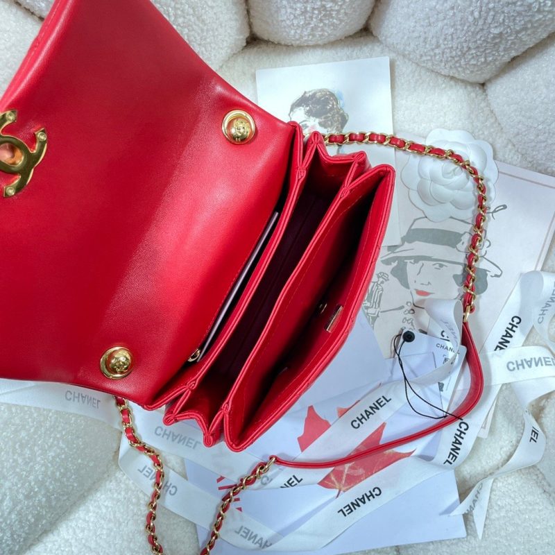 CHL Flap Bag Gold Hardware Red For Women, Women’s Handbags, Shoulder Bags 7.9in/20cm AS3366 - Image 7