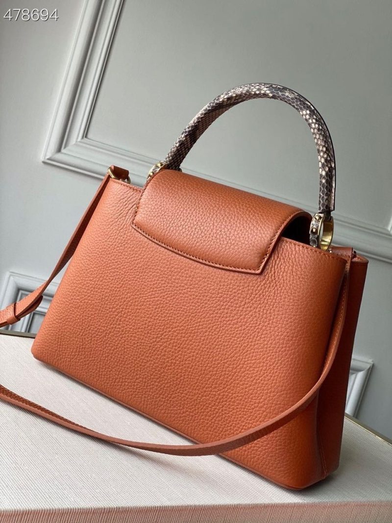 LV Woven Capucines Python Handle Bag 31cm Taurillon Leather Spring/Summer 2021 Collection N98388, Cognac - Image 6