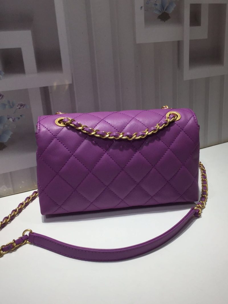 CHLFront Logo Small Flap Bag Gold Hardware Purple For Women, Women’s Handbags, Shoulder Bags 8.2in/21cm AS1490 - Image 2