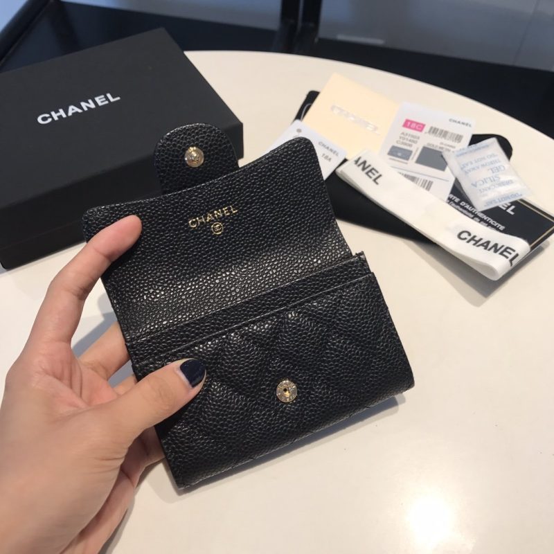 CHL Classic Card Holder Gold Toned Hardware Black For Women, Women’s Wallet 4.5in/11.5cm - Image 3