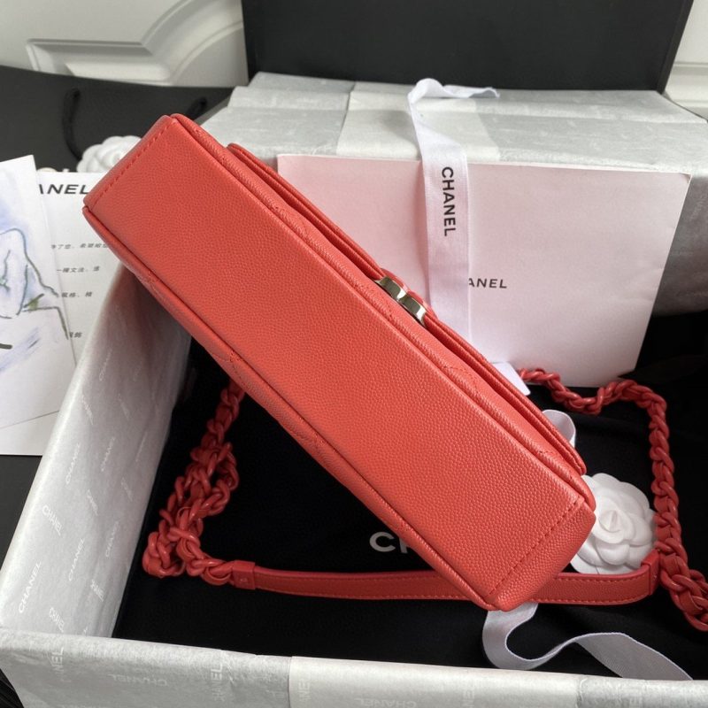 CHLFlap Bag Red Hardware Grained Red For Women, Women’s Handbags, Shoulder Bags 9.4in/24cm AS2303 - Image 6