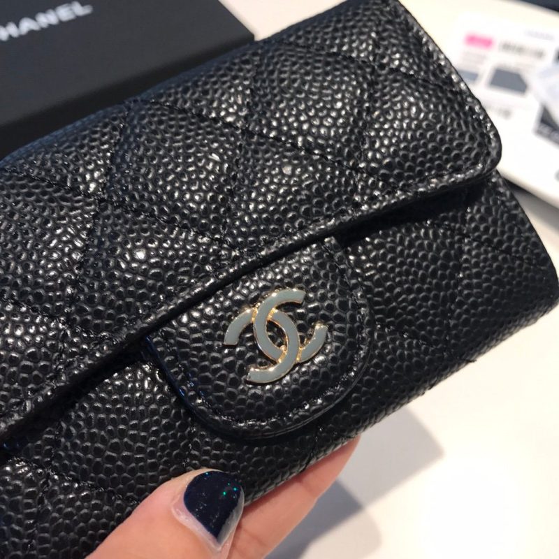 CHL Classic Card Holder Gold Toned Hardware Black For Women, Women’s Wallet 4.5in/11.5cm - Image 4