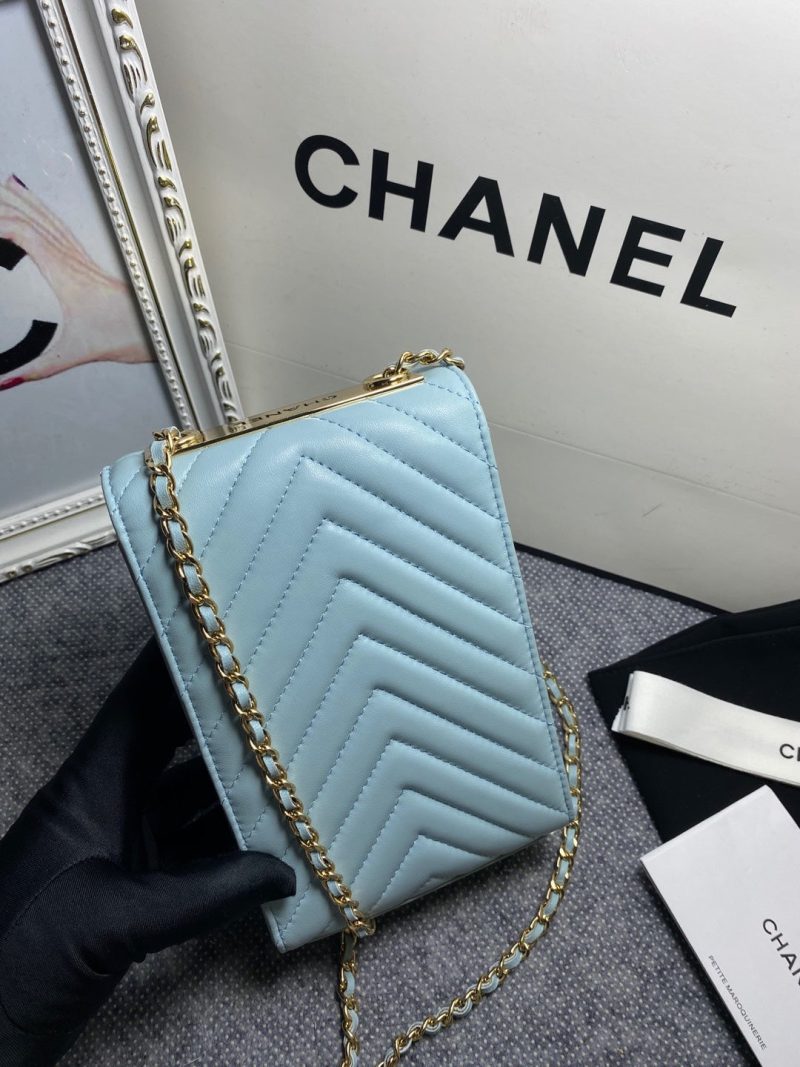 CHL Chevron Trendy CHL Phone Light Blue Bag For Women 18cm/7in - Image 8
