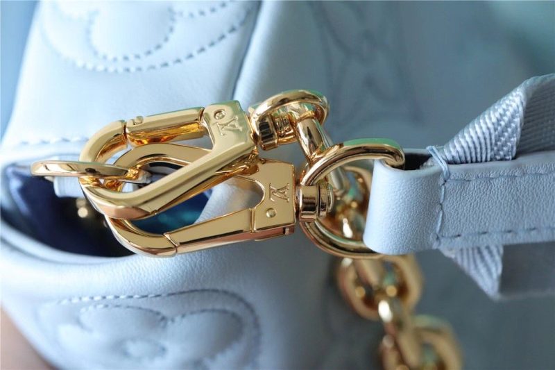 LV Wallet On Strap Bubblegram Monogram In Wallets and Small Leather Goods For Women Bleu Glacier Blue 7.9in/20cm LV M81399 - Image 8