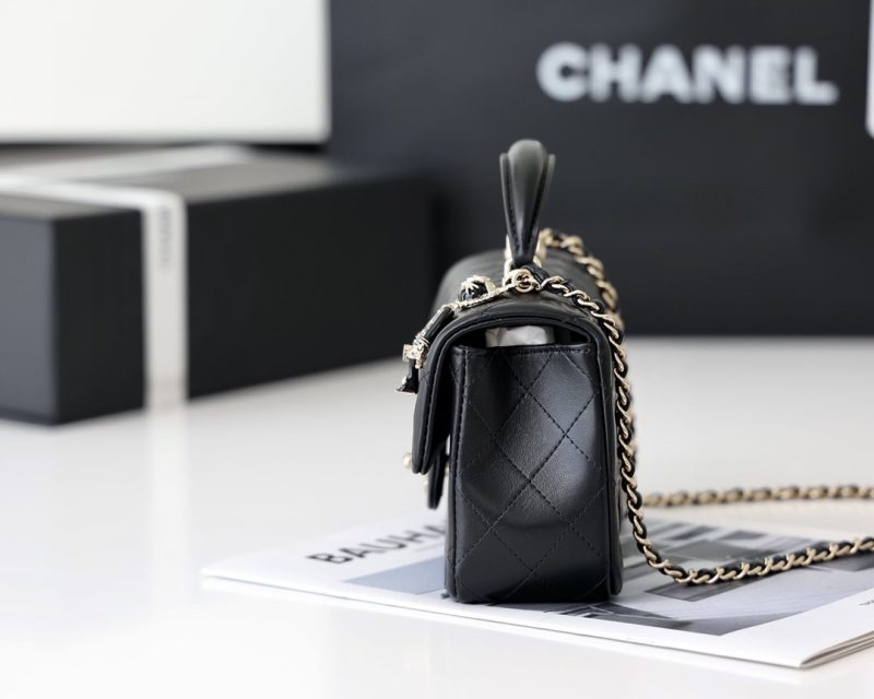 CHL Flap Bag Mini Doll Handle Bag 20cm Black - Image 2