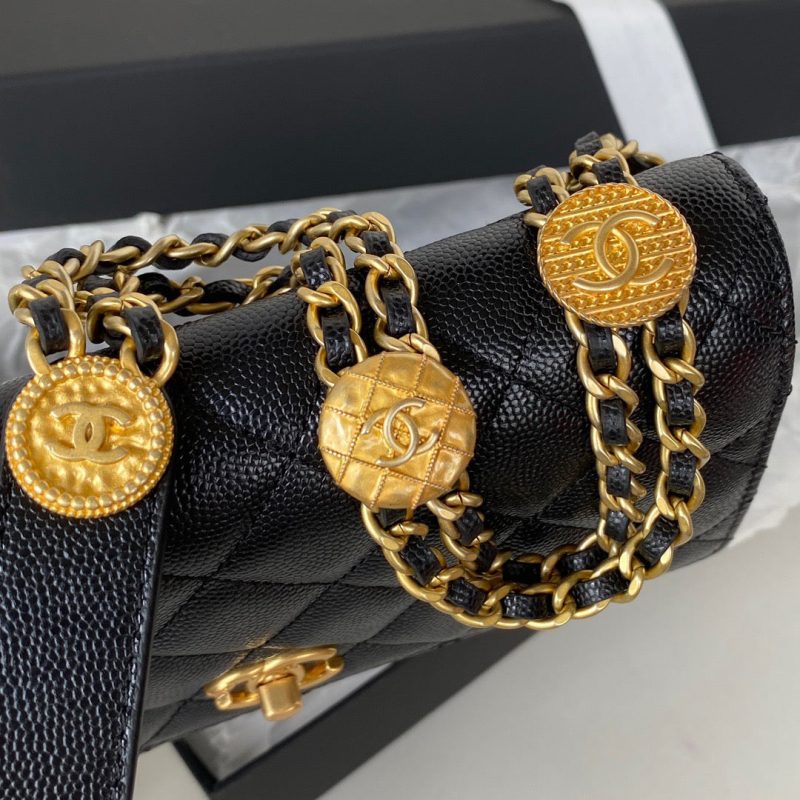 CHL Clutch With Chain Gold Hardware Black For Women, Women’s Handbags, Shoulder Bags 7.1in/18cm AP2860 - Image 6