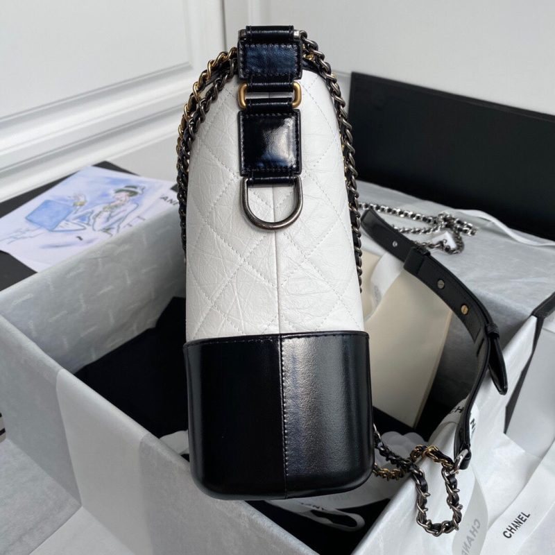 CHLGabrielle Hobo Handbag White/Black For Women, Women’s Bags, Shoulder And Crossbody Bags 9.8in/25cm A93824 Y61477 C0200 - Image 6