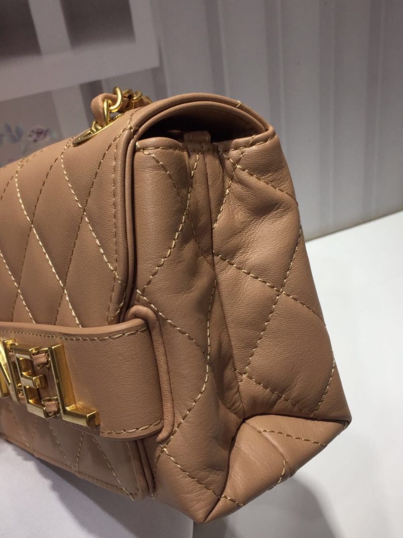 CHLFront Logo Small Flap Bag Gold Hardware Apricot For Women, Women’s Handbags, Shoulder Bags 8.2in/21cm AS1490 - Image 7
