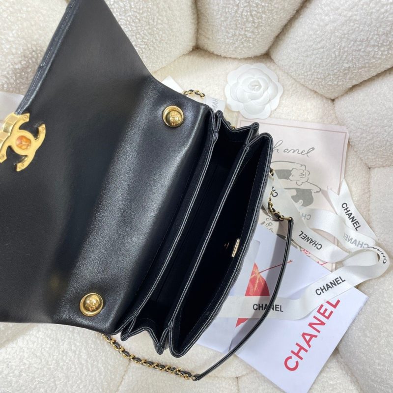 CHLLarge Flap Bag Gold Hardware Black For Women, Women’s Handbags, Shoulder Bags 9.1in/23cm AS3367 - Image 7