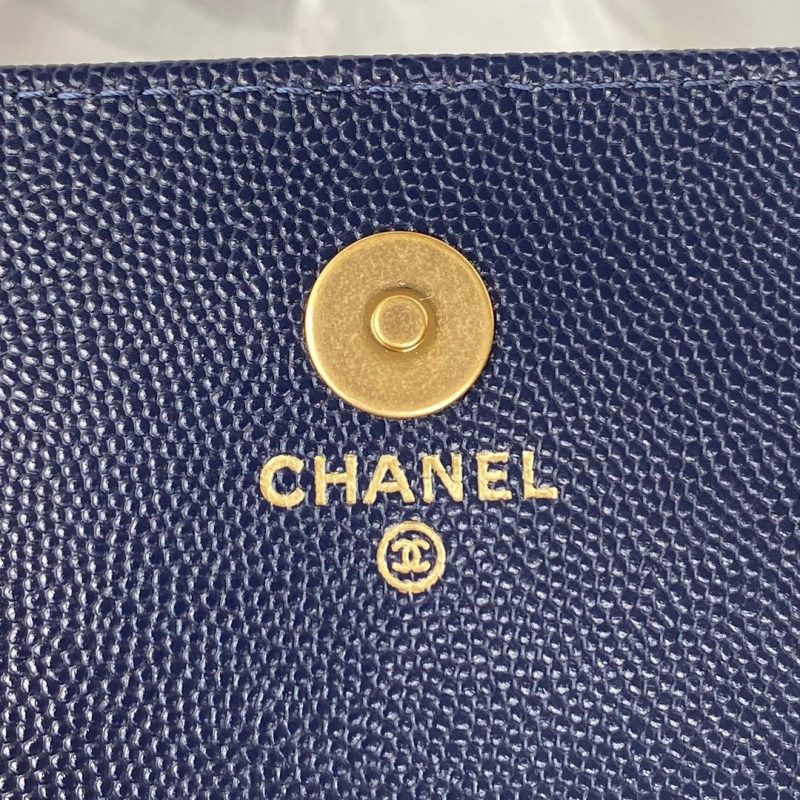 CHL Clutch With Chain Gold Hardware Grained Shinny Navy Blue For Women, Women’s Handbags, Shoulder Bags 4.7in/12cm AP2857 - Image 8