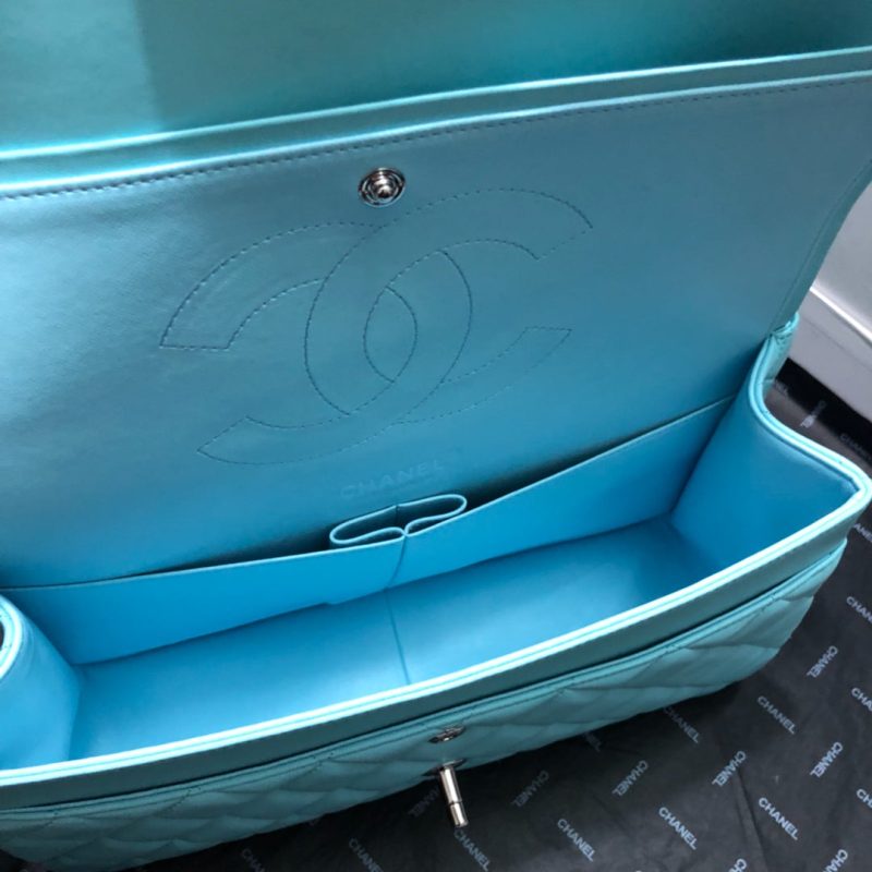 CHLLarge Classic Handbag Silver Hardware Blue For Women, Women’s Handbags, Shoulder Bags 11.8in/30cm - Image 6