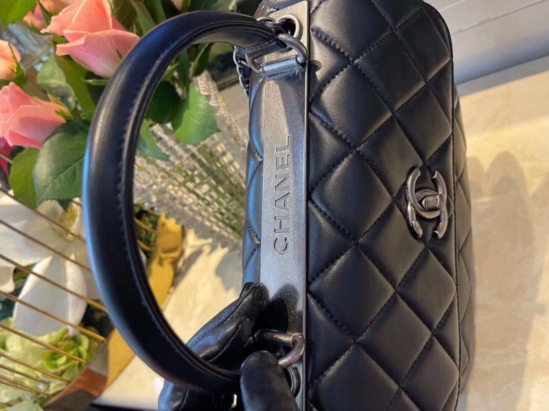 CHL Classic Flap Bag Medal Hardware Black For Women 9.8in/25cm - Image 4