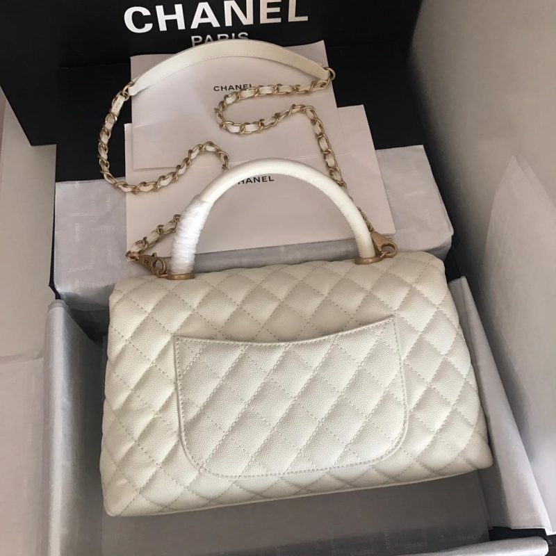 CHL Coco With Top Handle Bag White For Women 11in/28cm - Image 6