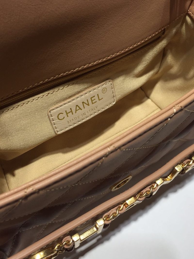 CHLFront Logo Small Flap Bag Gold Hardware Apricot For Women, Women’s Handbags, Shoulder Bags 8.2in/21cm AS1490 - Image 8