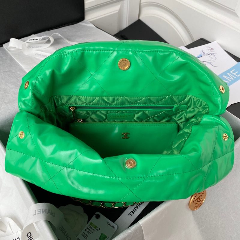 CHL 22 Handbag Gold Hardware Shiny Green For Women, Women’s Handbags, Shoulder Bags 16.5in/38cm AS3261 - Image 8