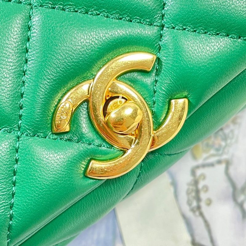 CHLLarge Flap Bag Gold Hardware Green For Women, Women’s Handbags, Shoulder Bags 9.1in/23cm AS3367 - Image 5