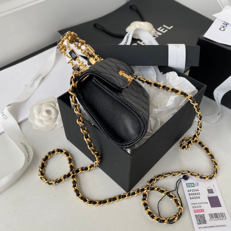 CHL Clutch With Chain Gold Hardware Black For Women, Women’s Handbags, Shoulder Bags 5.7in/14.5cm AP2945 - Image 2