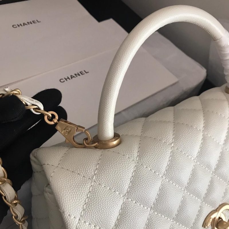 CHL Coco With Top Handle Bag White For Women 11in/28cm - Image 4
