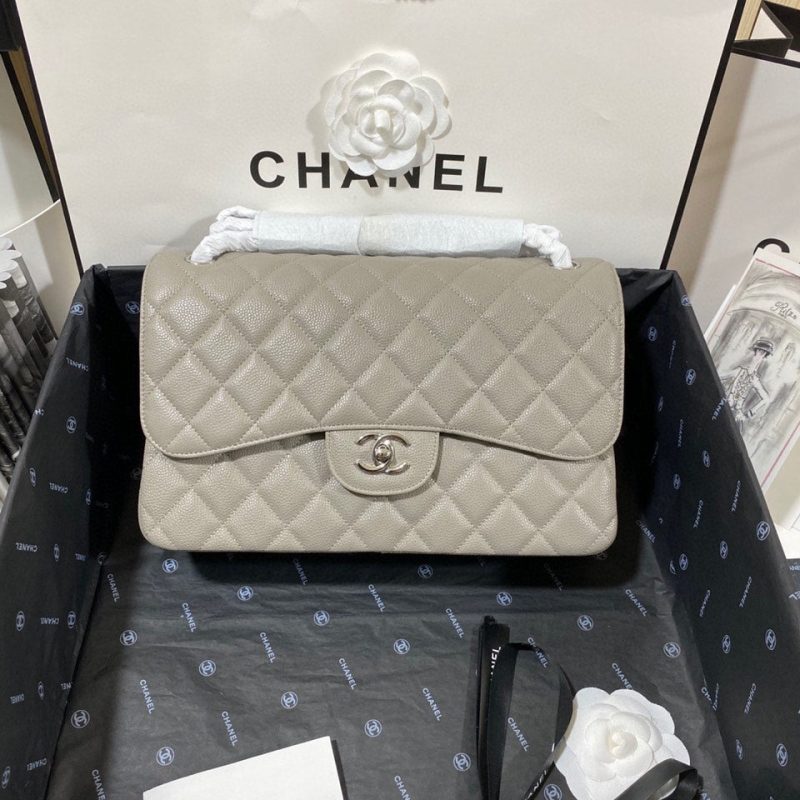 CHLLarge Classic Handbag Silver Hardware Grey For Women, Women’s Handbags, Shoulder Bags 11.8in/30cm - Image 7
