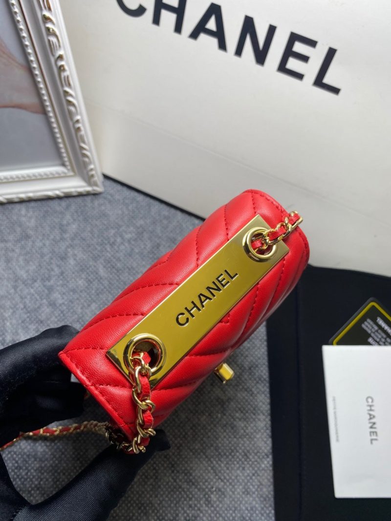 CHL Chevron Trendy CHL Phone Red Bag For Women 18cm/7in - Image 7