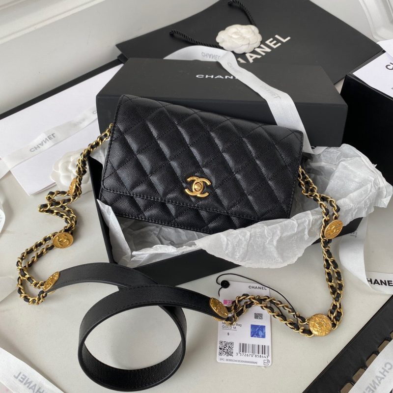CHL Clutch With Chain Gold Hardware Black For Women, Women’s Handbags, Shoulder Bags 7.1in/18cm AP2860
