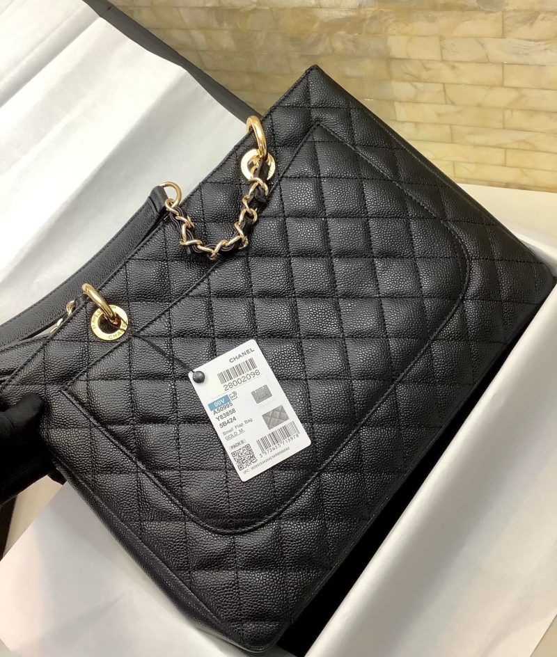 CHL Classic Tote Bag Gold Toned Hardware Black For Women 13.3in/34cm - Image 4