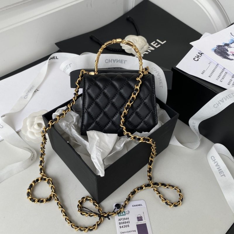 CHL Clutch With Chain Gold Hardware Black For Women, Women’s Handbags, Shoulder Bags 5.7in/14.5cm AP2945 - Image 5