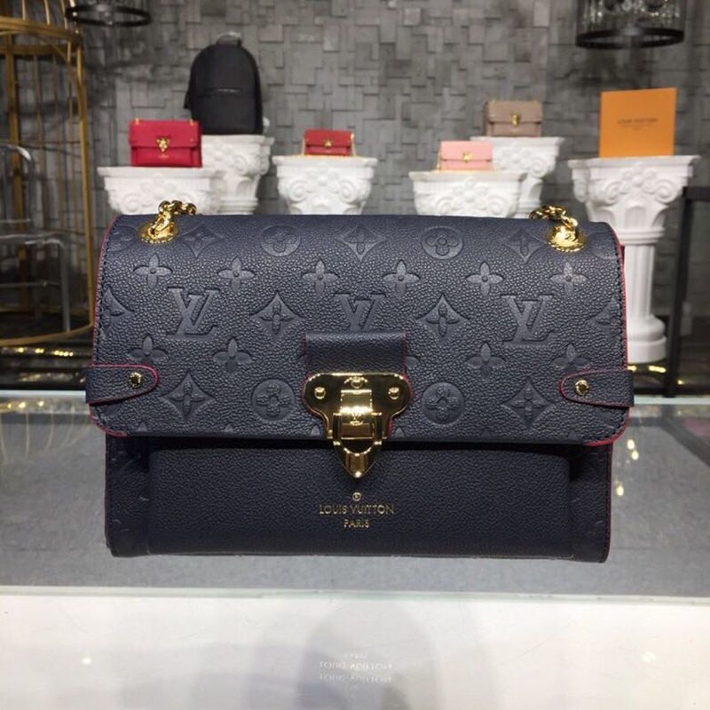 LV Vavin PM Monogram Empreinte Navy Blue/Red For Women, Women’s Handbags, Shoulder And Crossbody Bags 9.8in/25cm LV M52271 - Image 2