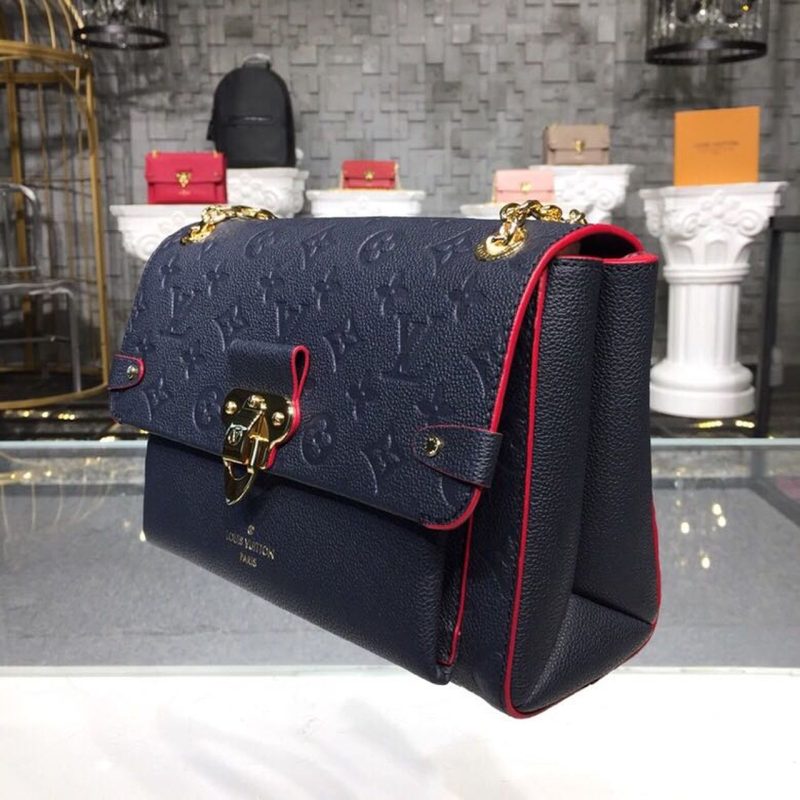 LV Vavin PM Monogram Empreinte Navy Blue/Red For Women, Women’s Handbags, Shoulder And Crossbody Bags 9.8in/25cm LV M52271 - Image 3