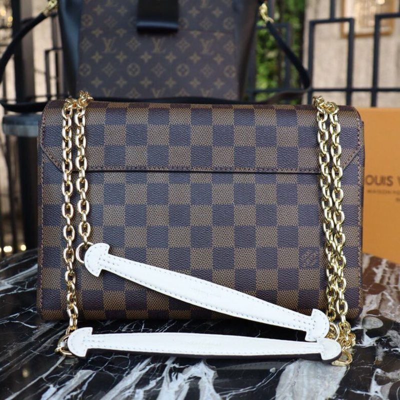 LV Vavin PM Damier Ebene Canvas Bordeaux Red For Women, Women’s Handbags, Shoulder Bags 9.8in/25cm LV N40109 - Image 4