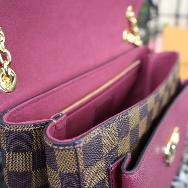 LV Vavin PM Damier Ebene Canvas Bordeaux Red For Women, Women’s Handbags, Shoulder Bags 9.8in/25cm LV N40109 - Image 8