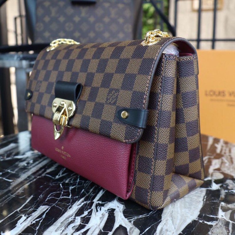 LV Vavin PM Damier Ebene Canvas Bordeaux Red For Women, Women’s Handbags, Shoulder Bags 9.8in/25cm LV N40109 - Image 3
